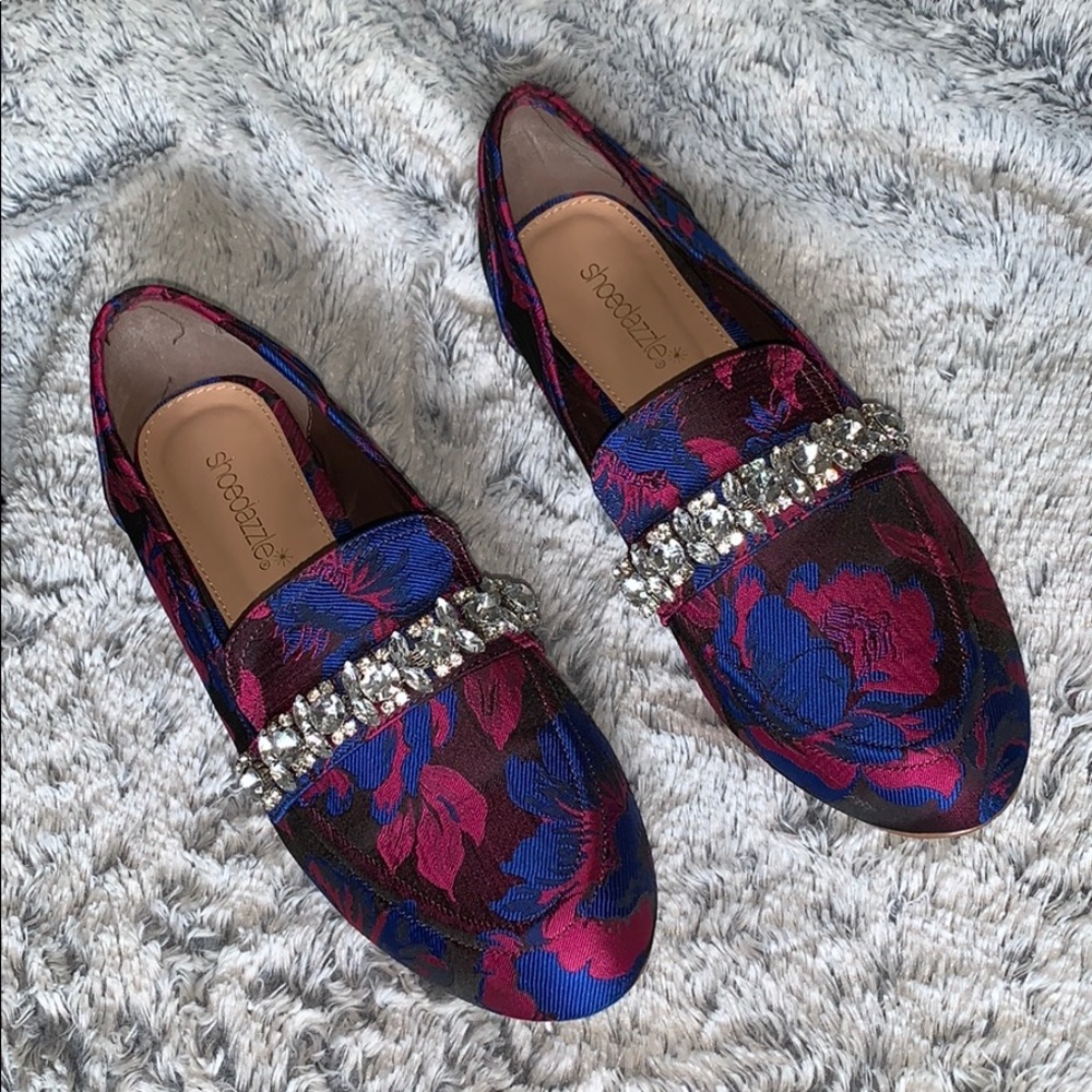 Jeweled Printed Loafers - Size 8